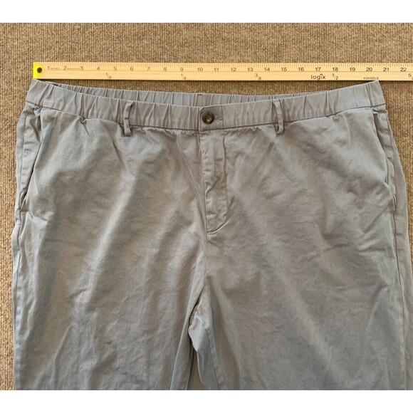 Bearbottom Stretch Chino Pants Mens 3XL Slim Fit Elastic Waistband Comfort Gray - Picture 4 of 7